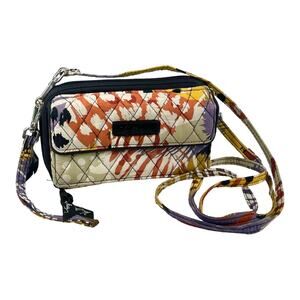 Vera Bradley CROSSBODY HANDBAG Painted Feathers 7x4 Purse Wristlet Shoulder Bag